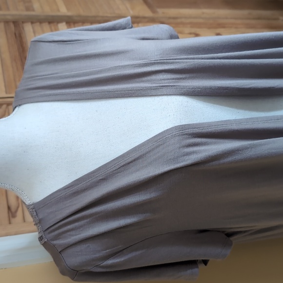 NWT Apt. 9 Taupe Open Front Cardigan Crochet Lace Back Insert Short Sleeves XL - Picture 4 of 12